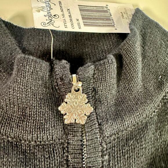 Nouveaux NWT Women's Medium Black Full Zip Christmas Ornament Vest Embellished - Picture 5 of 10